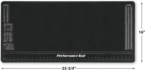 Vista 4 de Performance Tool W88977 - Alfombrilla de neopreno con regla y tablas de referencia, resistente a productos químicos, 16 x 35.75 pulgadas, protege