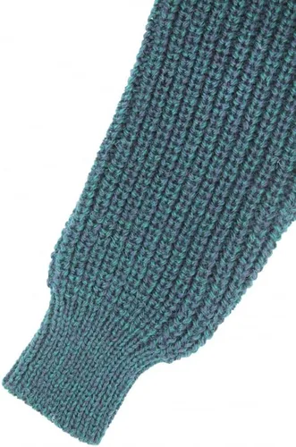 Vista 6 de Aran Crafts Suéter acanalado con media cremallera, 100% lana, fabricado en Irlanda