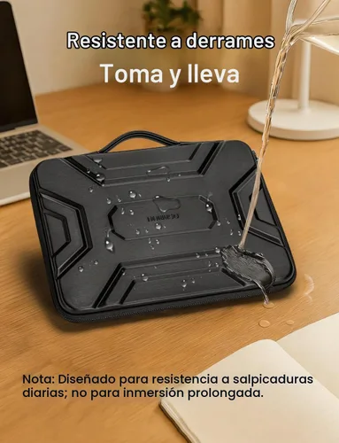 Vista 3 de DOMISO Funda para laptop de 13 pulgadas con asa, a prueba de golpes y resistente al agua, funda protectora de EVA para laptop de 13 a 13.3 pulgadas