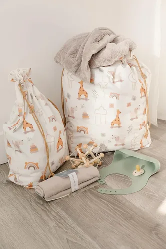 Vista 6 de Bolsas de regalo con cordón de recogida y nudo, 20 pulgadas, grandes, 12 pulgadas, pequeñas, lona de alta calidad, envoltura de tela reutilizable