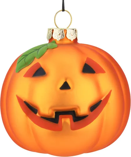 Vista 3 de Tree Buddees Jack-O-Lantern - Adorno de cristal soplado para Halloween, Acción de Gracias, Navidad