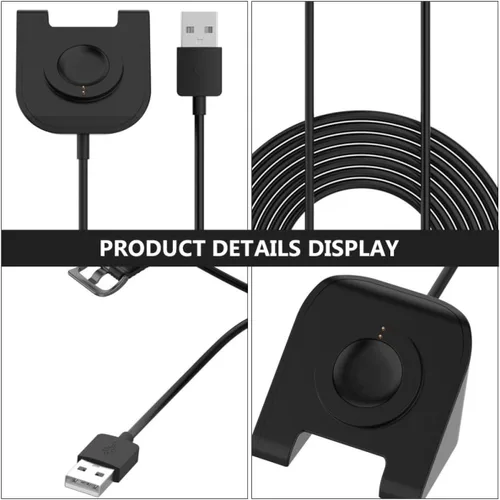 Vista 8 de Smartwatch Charger Stand Holder Compatible with Fossil Gen 4 Gen 5, USB Charging Adapter Replacement Dock for Wearable Devices, Black Charging
