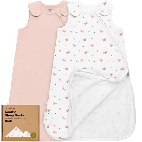 Vista 10 de Paquete de 2 sacos de dormir orgánicos para bebé, 100% algodón 0.5TOG (aguacate, 0-6 meses) Soft Breathable, Baby Wearable Blanket, Toddler