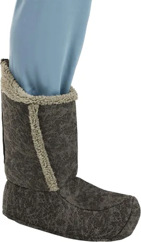 Vista 7 de Disfraz de Kristoff para adultos disfraz de personajes de Disney Frozen para hombre túnica con sombrero cinturón y pantalones y fundas para botas