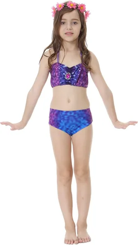 Vista 5 de GALLDEALS Traje de baño de sirena para niña, traje de baño de princesa (sin monoaleta)