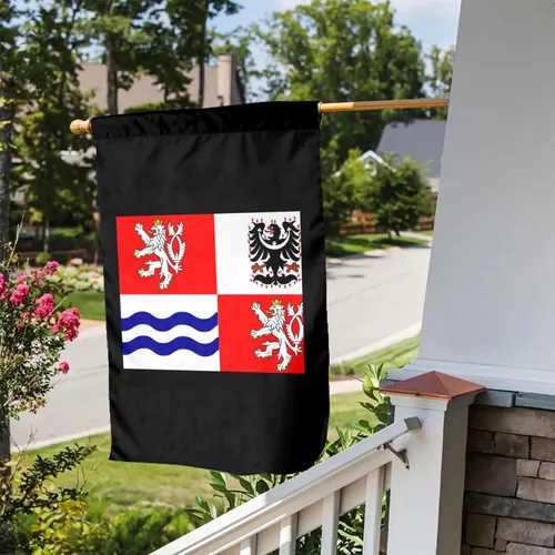 Vista 5 de POOEDSO Flag Map of Central Bohemian Region Garden Flags 12x18Inch Double Sided Outdoor Yard Decoration Garden Flag For Patio Lawn Home Welcome Flags
