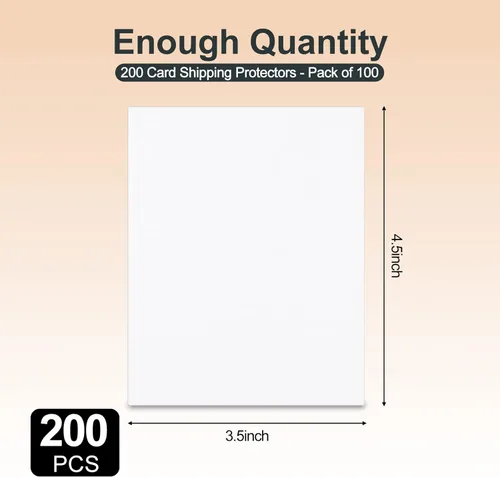 Vista 3 de Lewtemi 200 protectores de envío de tarjetas intercambiables de 4.5 x 3.5 pulgadas, protector de cartón para envíos de correo, carpetas, divisor