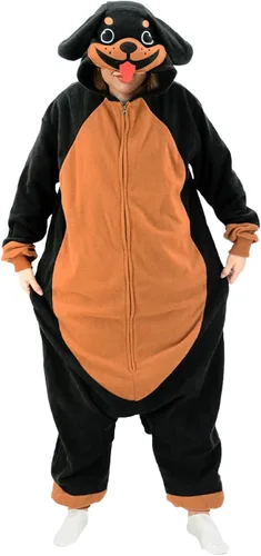 Vista 3 de XIGUAGUO Pijama de perro Rotttweiler para adultos disfraz de animal ropa de dormir para hombres mujeres niñas niños y adolescentes