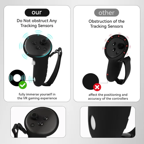 Vista 2 de Compatible with Meta Quest 3 Accessories, Quest 3 Silicone face Cover, VR Shell Cover,Quest 3 Touch Controller Grips Cover,Protective Lens Cover