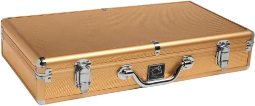 Vista 4 de Set - Azulejos de marfil - Brazos de empuje modernos - Caja de aluminio - Oro