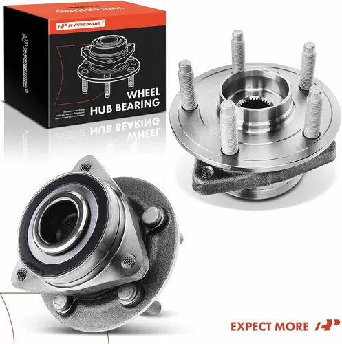 Vista 9 de A-Premium 2 rodamientos de rueda delantera y conjunto de cubo con 5 lengüetas compatibles con Chevrolet Cruze 2016 2017 2018 2019 Compatible with