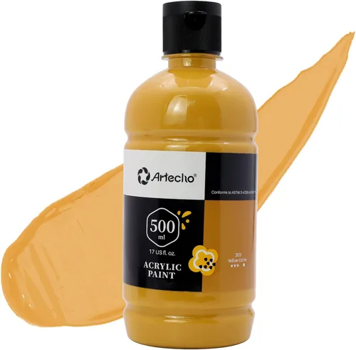 Vista 34 de Artecho Juego de pintura acrílica de 12 colores en envases grandes (500ml/17oz), pintura para manualidades artísticas para suministros de arte