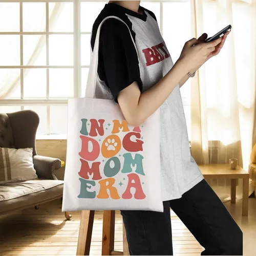 Vista 2 de ENSIANTH Bolsa de mano In My Dog Mom Era Puppy Mama -Animal Lover - Regalo para el Día de la Madre Best Mama Ever Pet Mother Bolsa de compras