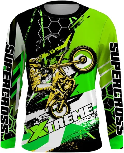 Vista 2 de PIONAMZIOZ Camiseta Supercross personalizada UPF30+ para jóvenes, hombres y mujeres, Xtreme SX, camiseta de carreras de manga larga