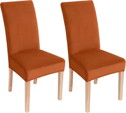 Vista 15 de Smiry - Fundas de terciopelo elásticas para sillas de comedor, juego de 2, ajuste suave, extraíbles, lavables, protector de silla de cocina Parsons