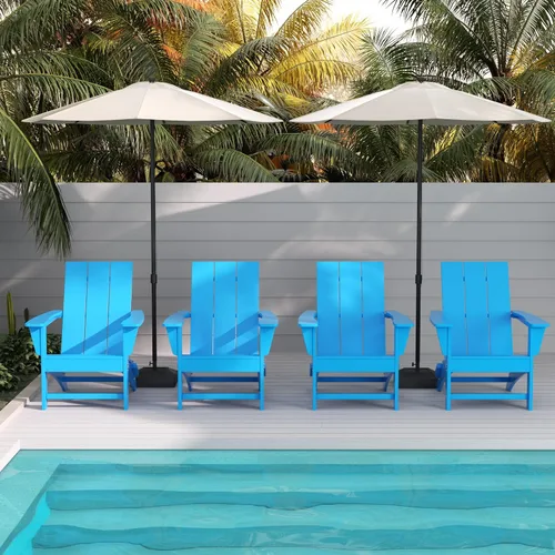 Vista 15 de WestinTrends Ashore Modern - Silla plegable Adirondack para exteriores (juego de 2), color negro