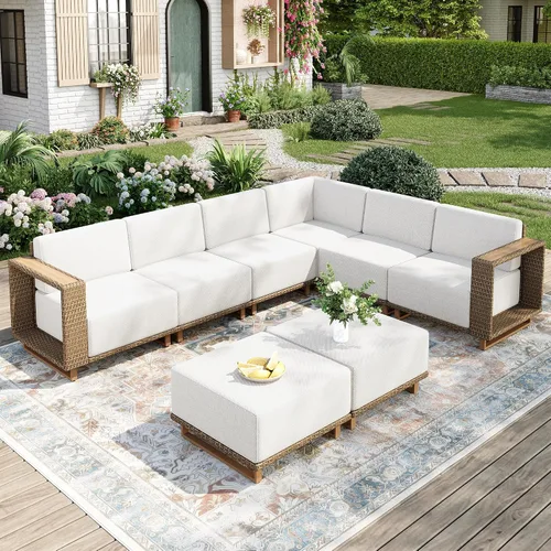 Vista 11 de MIXPATIO Juego de muebles de patio con sillas giratorias y cojín de 10
