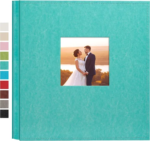 Vista 10 de potricher Álbum de fotos pequeño de 4 x 6 pulgadas, 100 fotos, cubierta de cuero, libro de fotos con 100 bolsillos horizontales para familia, boda
