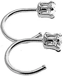 Vista 4 de Aretes de plata de ley para mujeres y niñas, hipoalergénicos para cartílago