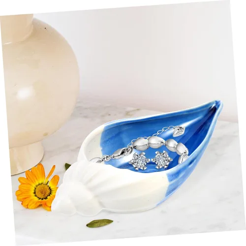 Vista 4 de Unomor 3pcs Tray Ceramic Ring Holder Star Plates Trinket Storage Plate Earring Bowl Earring Organizer Ceramic Serving Platter Trinket Dish Sea Ring