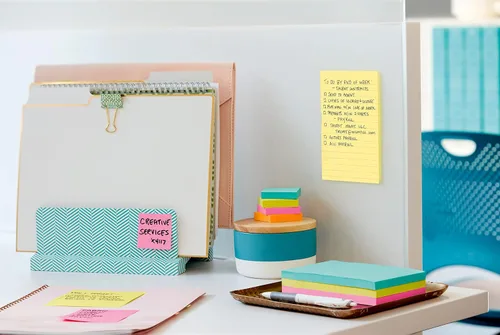 Vista 3 de Post-it Notas, 4 x 6 pulgadas, 5 blocs de notas adhesivas forradas, 100 hojas por bloc, amarillo canario, The Original Post-it Note, suministros