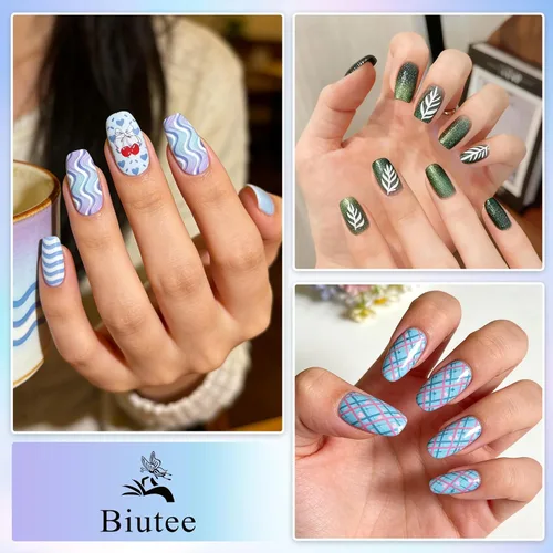 Vista 8 de Biutee - Juego de 10 placas de estampado de uñas, diseño de Halloween, kit de estampado de uñas 14 piezas