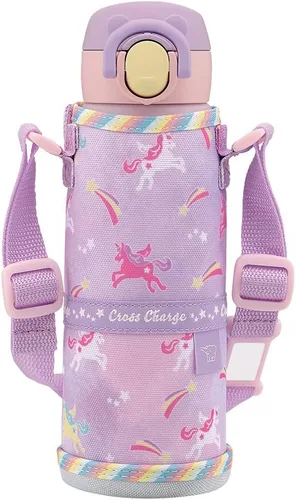Vista 10 de Zojirushi SM-UA48-PZ - Botella de agua para niños con cordón, para niños, para viajes escolares o escolares, taza de acero inoxidable, lavadora sin