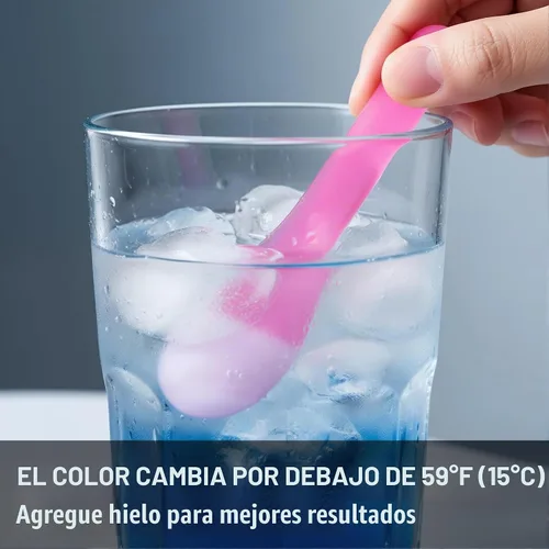 Vista 2 de Juego de 50 cucharas transformadoras de color, cubiertos desechables y reutilizables de 5.15 pulgadas, cucharas visuales reactivas al frío