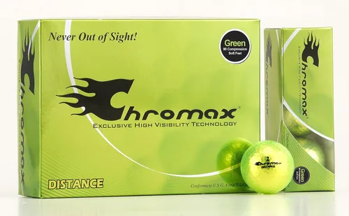 Vista 4 de Chromax Pelotas de golf de alta visibilidad a distancia, paquete de 6, color verde