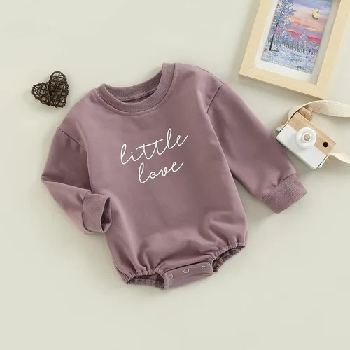 Vista 81 de SOLILOQUY Traje de manga larga con cuello redondo para el primer día de San Valentín para bebé niño y niña, mameluco de corazón de amor
