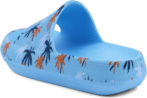 Vista 3 de FJPTREN Zapatos de nube para niños y niñas, sandalias acolchadas antideslizantes, zapatos de ducha ligeros, plataforma para niños, suela gruesa