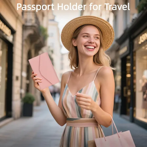 Vista 6 de Zoppen - Billetera de viaje con bloqueo RFID multiusos (Ver.4) Portatarjetas de pasaporte y vacunas, organizador de documentos de tres pliegues