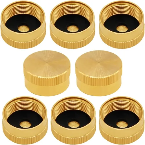 Vista 6 de Uenede 5 tapas de botella de propano de latón macizo adecuadas para todos los tapones de tanque de recarga de gas de 1 libra sellados