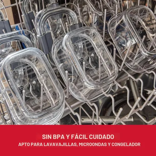 Vista 6 de Rubbermaid Brilliance® - Recipientes redondos a prueba de fugas, juego de 6 piezas