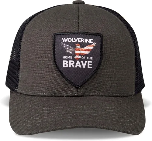 Vista 32 de Wolverine Gorra Trucker Parte trasera de malla Snapback Ajustable Resistente Duradero Workwear 1883 - Oliva negra