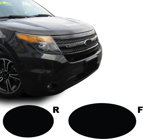 Vista 2 de Gomu Emblemas Delanteros Traseros Blackout Kit de Revestimiento de Vinilo Precortado Compatible con Ford Explorer 2011 2012 2013 2014 2015 - Negro
