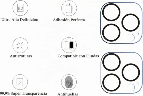 Vista 2 de Ailun - Protector de lente de cámara para iPhone 13 Pro y iPhone 13 Pro Max, vidrio templado, dureza 9H, ultra HD, antiarañazos, fácil de instalar