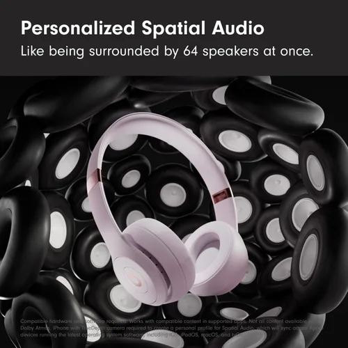 Vista 2 de Beats Solo 4 - Auriculares inalámbricos Bluetooth en la oreja, compatibles con Apple y Android, hasta 50 horas de duración de la batería, color rosa