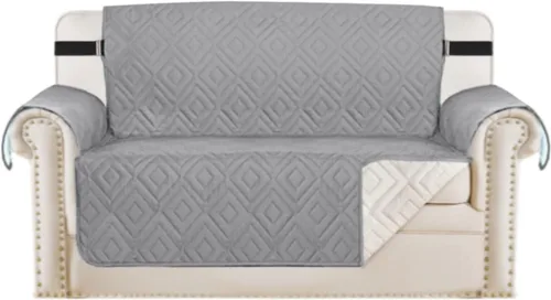 Vista 35 de H.VERSAILTEX Funda reversible para silla, protector de muebles antideslizante, resistente al agua, con correas elásticas de 2 pulgadas