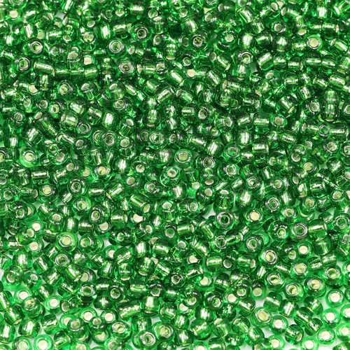 Vista 40 de Bala&Fillic Cuentas de cristal de tamaño 12/0, color verde militar, 0.079 pulgadas (0.079 in), cuentas de semillas con forro plateado transparente