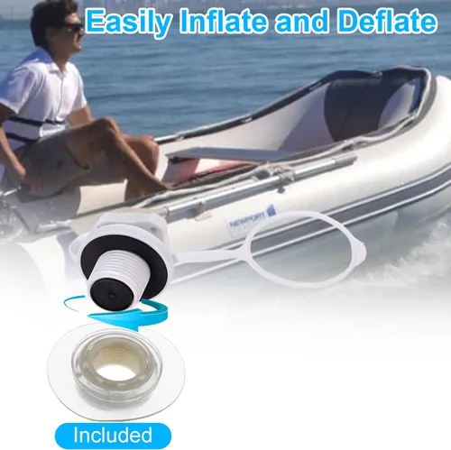 Vista 3 de Válvula de aire inflable para barco, 2 piezas de válvula de aire inflables para barcos, tapones de aire en espiral, tornillo de repuesto de inflado