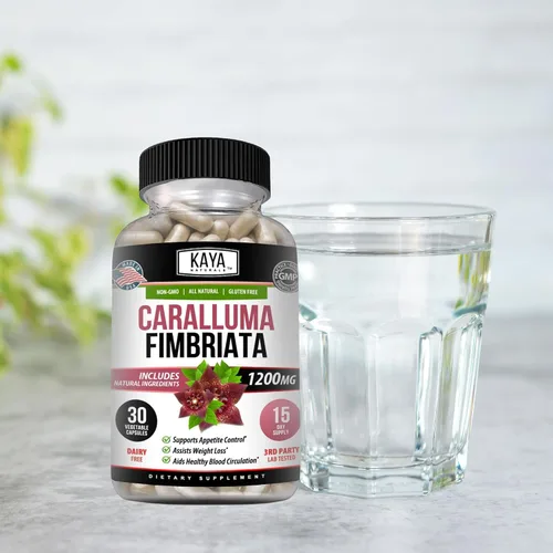 Vista 7 de Kaya Naturals - Suplemento Caralluma Fimbriata de 1200 mg de alta potencia Soporte de resistencia natural de máxima resistencia, cápsulas