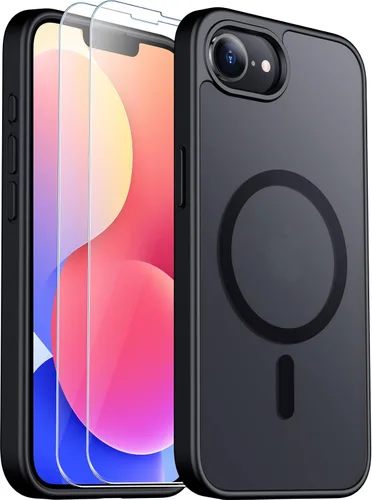 Vista 21 de SPIDERCASE Funda magnética translúcida diseñada para iPhone 11, con 2 protectores de pantalla de vidrio templado, antihuellas, para iPhone 11 de 6.1