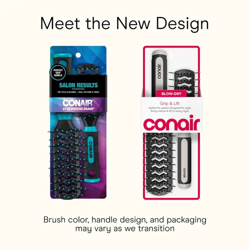 Vista 2 de Conair Grip & Lift Vent - Juego de cepillos de tamaño completo y mediano, cepillos de cerdas de nailon para peinar, paquete económico