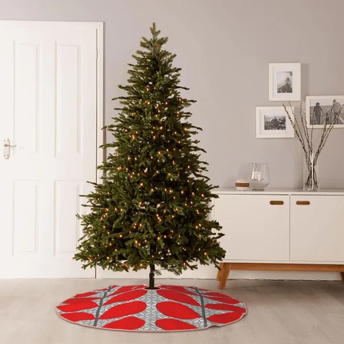 Vista 8 de Falda de árbol de Navidad de 30 pulgadas, hojas danesas de mediados de siglo, falda de árbol de Navidad para fiestas de vacaciones, decoración