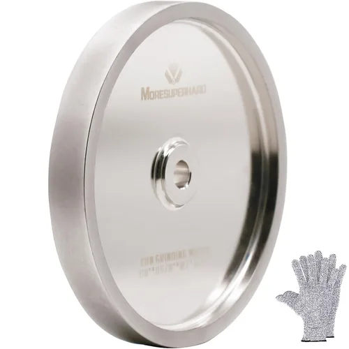 Vista 9 de CBN - Muela abrasiva de 8 pulgadas de grano 80, 8 x 1 pulgada de ancho, eje de 5/8 pulgadas, rueda de molinillo de banco para afilar HSS