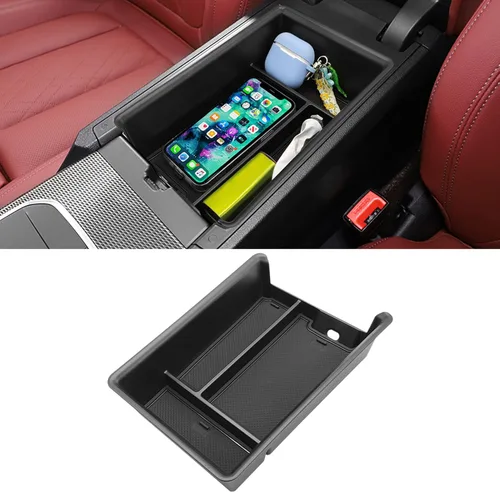 Vista 9 de Jaronx Compatible con la bandeja organizadora de consola central BMW X1 2023 2024 2025 2026 U11, 2 bandejas organizadora de consola inferior, caja