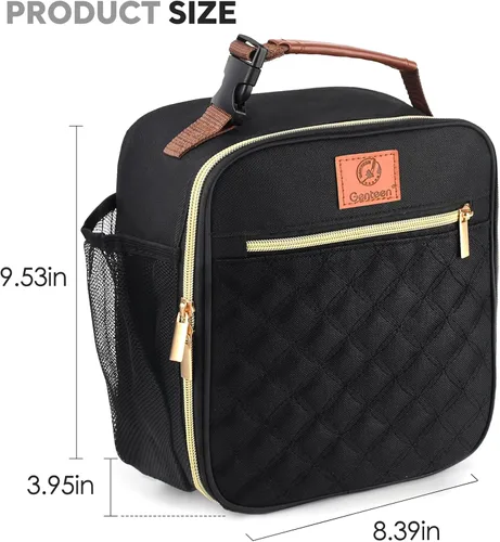 Vista 3 de Genteen Lonchera Bolsa de almuerzo reutilizable para hombres, mujeres, niños y adultos, bolsa de almuerzo aislada impermeable, lonchera enfriadora