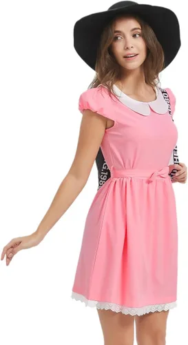 Vista 3 de TULIPTREND Women's Doll Collar Casual Dresses Short Sleeve Pink Dress