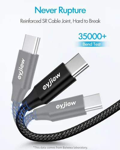 Vista 6 de Cable USB a USB C, cable USB A a USBC para iPhone 17/16/15 Serie, para Samsung Galaxy S26 S25 A17 A16, Moto G Play, estuche de carga